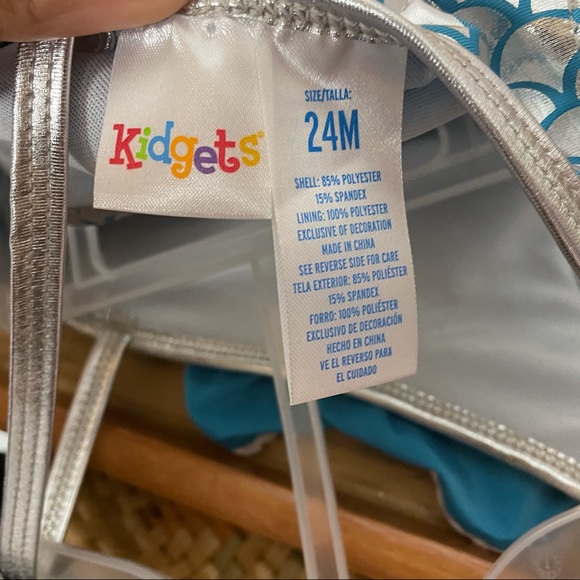 NWT Kidgets 2 Piece Mermaid Bathing Suit Size 24M - Picture 4 of 4